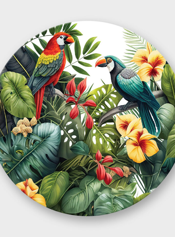 Obraz Tropics Parrots Circle
